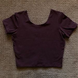 American Apparel Burgundy Cotton Spandex Crop Top